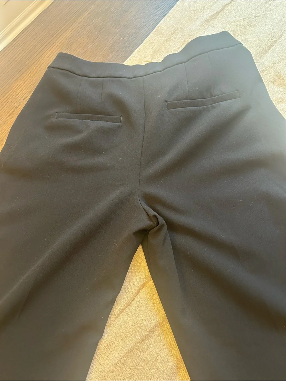 Express Editor Flare Trouser Pants Black High Rise Size 10R Like New - Picture 12 of 13